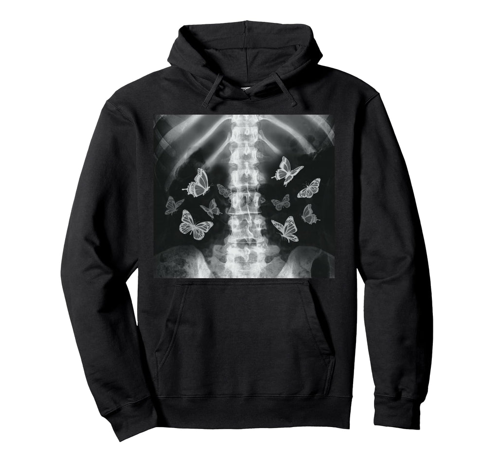 Skeleton Xray Butterfly Egirl Y2K Hoodie - Minimalist Print Unisex - T-Shirt, Sweatshirt, Hoodie