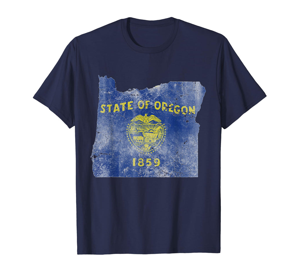 State Map Flag Oregon Distressed Fade T-Shirt - Streetwear Style Men Women - T-Shirt, Sweatshirt, Hoodie