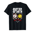 Sister Both Groovy Softball T-Shirt - Fun Novelty Design for Adults - T-Shirt, Sweatshirt, Hoodie