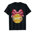 Coquette Bow Disco Ball Softball T-Shirt - Fun Novelty Design Men Women - T-Shirt, Sweatshirt, Hoodie