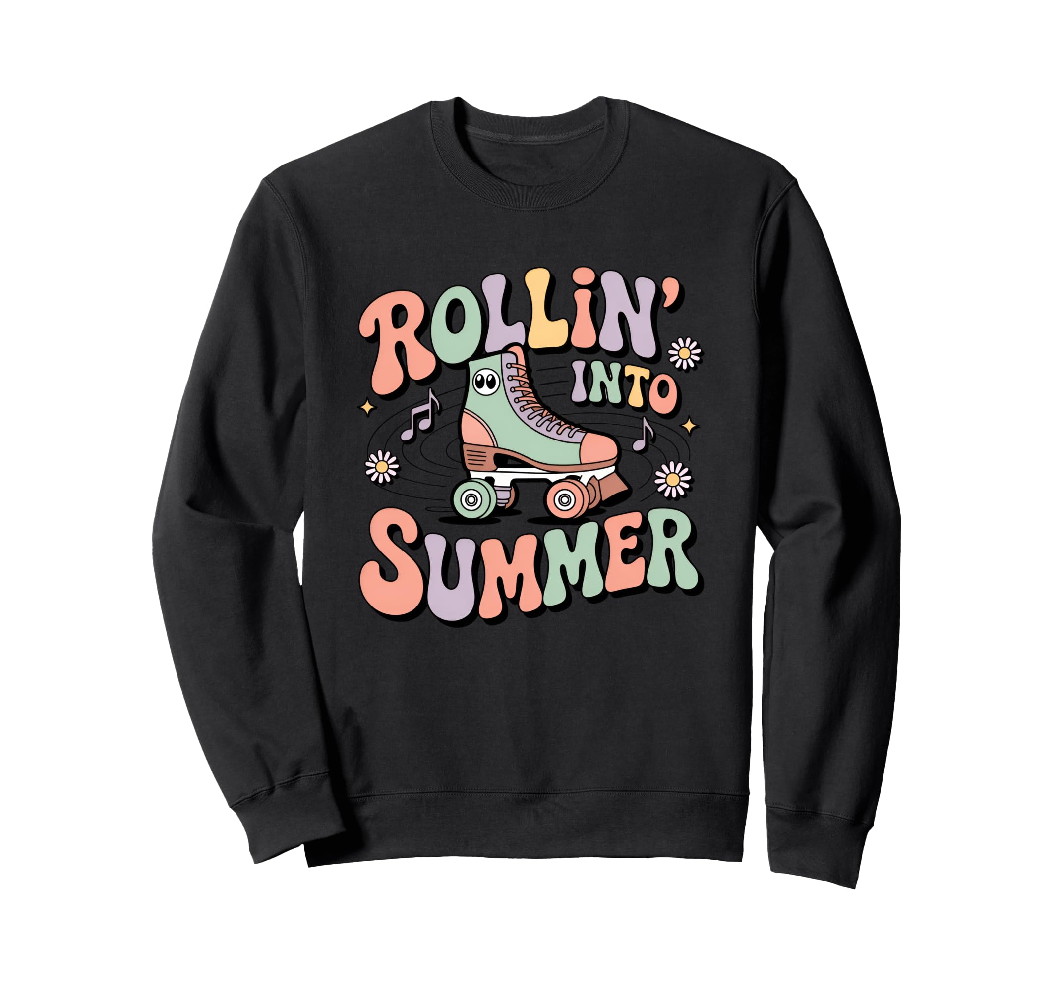 Rollin Into Summer Roller Skate Sweatshirt - Minimalist Print Men Women - T-Shirt, Sweatshirt, Hoodie
