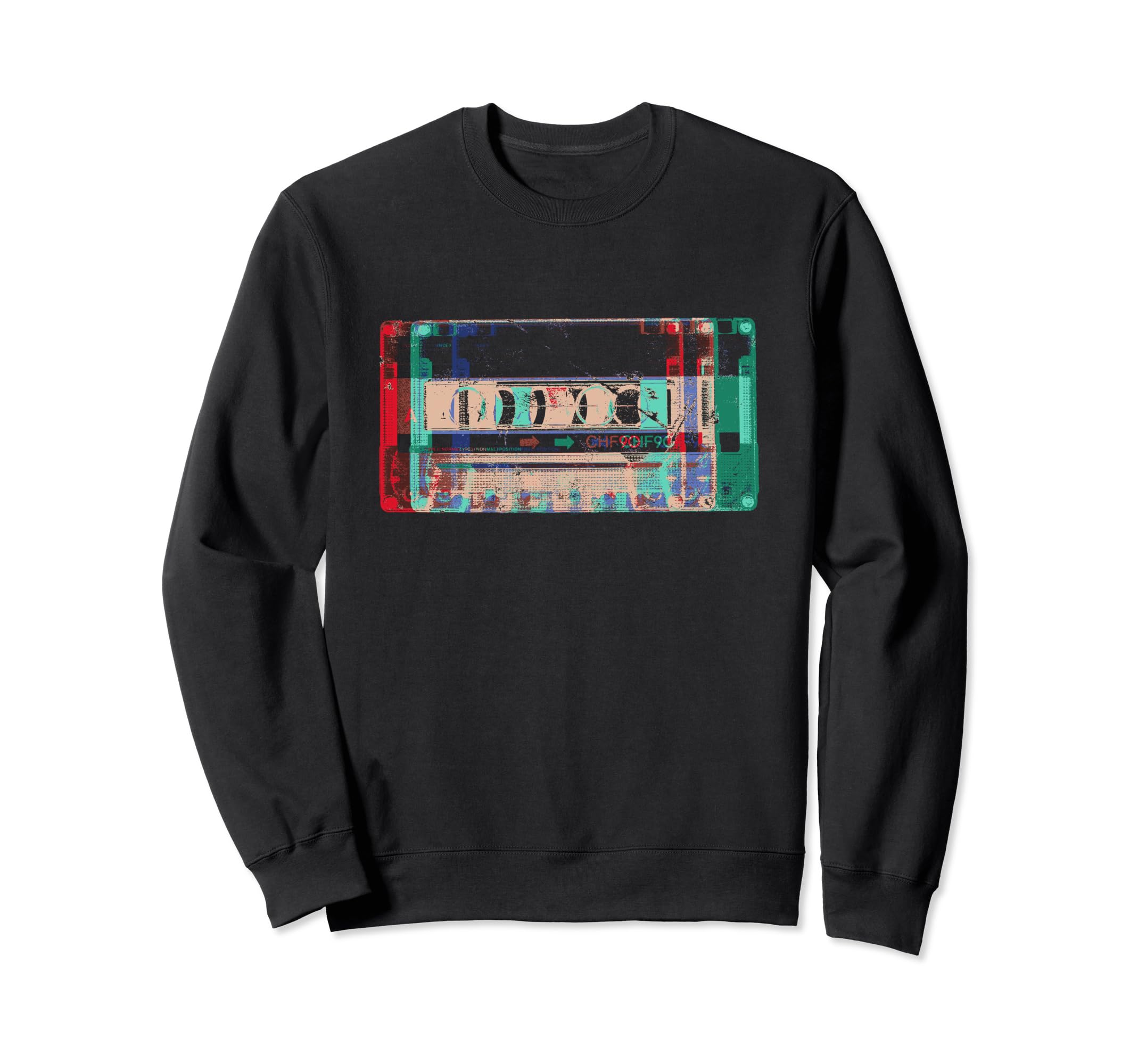 80S 90S Mixtape Glitch Cassette Sweatshirt - Casual Everyday Wear Unisex - T-Shirt, Sweatshirt, Hoodie
