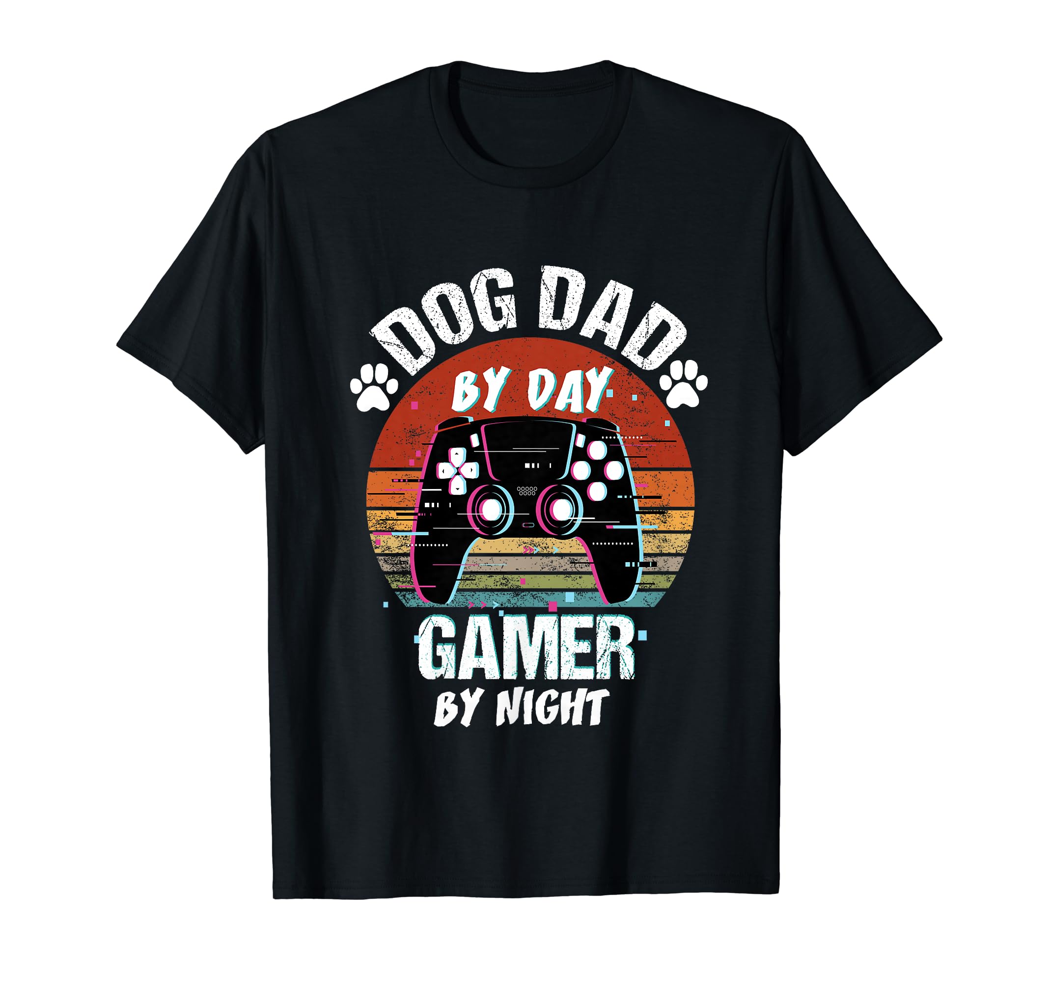 Mens Dog Dad Day Gamer Night Fathers Day T-Shirt - Graphic Print Men Women - T-Shirt, Sweatshirt, Hoodie
