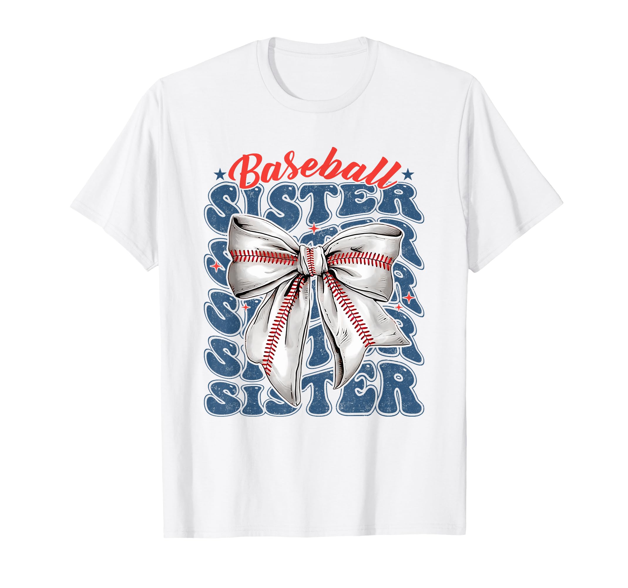 Baseball Sister Coquette Bow Biggest T-Shirt - Minimalist Print Men Women - T-Shirt, Sweatshirt, Hoodie