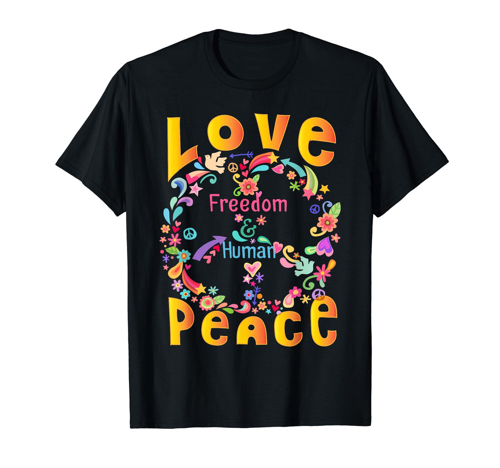 Peace Sign Love 60S 70S Tie Dye Hippie T-Shirt - Aesthetic Graphic Unisex - T-Shirt, Sweatshirt, Hoodie