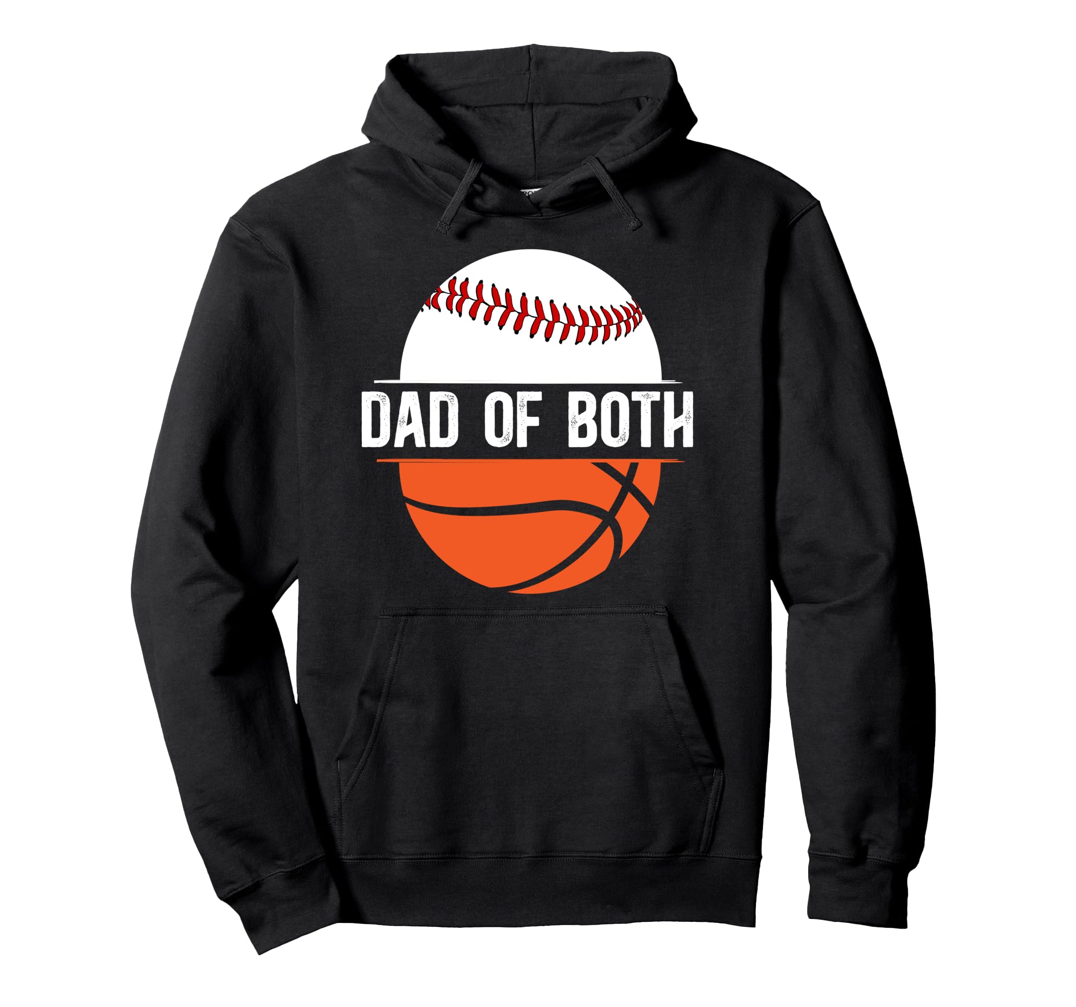 Dad Both Basketball Baseball Dad Ballers Hoodie - Graphic Print Men Women - T-Shirt, Sweatshirt, Hoodie