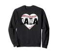 Baseball Mama Heart Sweatshirt - Streetwear Style for Adults - T-Shirt, Sweatshirt, Hoodie