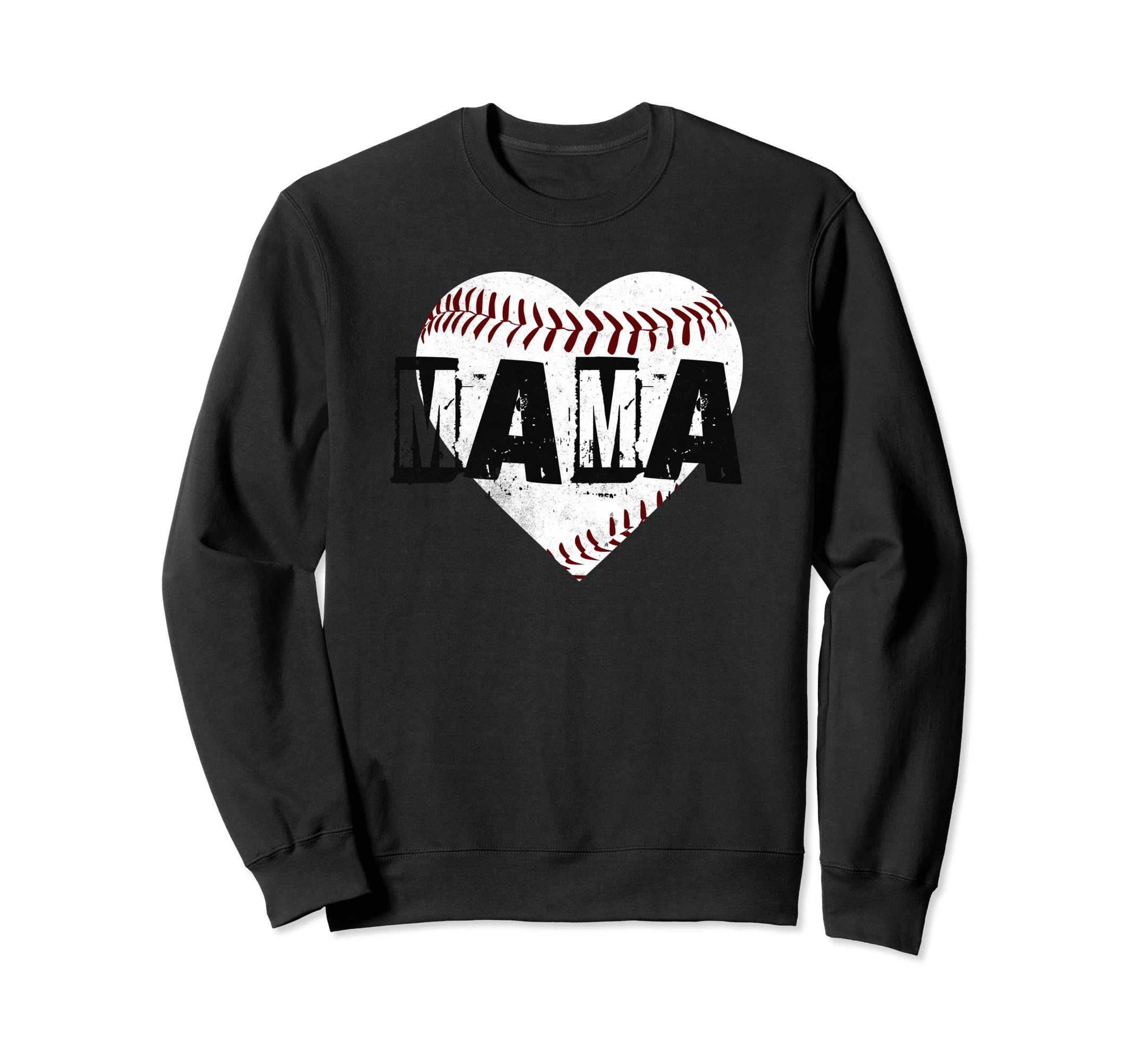 Baseball Mama Heart Sweatshirt - Streetwear Style for Adults - T-Shirt, Sweatshirt, Hoodie