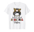 Proud Baseball Sister Messy Bun Leopard T-Shirt - Graphic Print Unisex - T-Shirt, Sweatshirt, Hoodie
