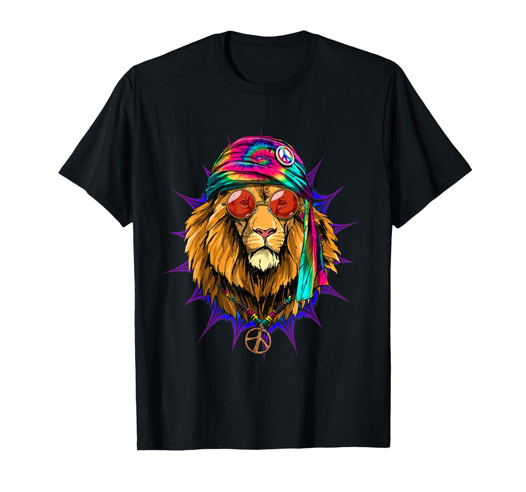 Tie Dye Hippie Lion Hippiness Peace Love T-Shirt - Graphic Print Men Women - T-Shirt, Sweatshirt, Hoodie