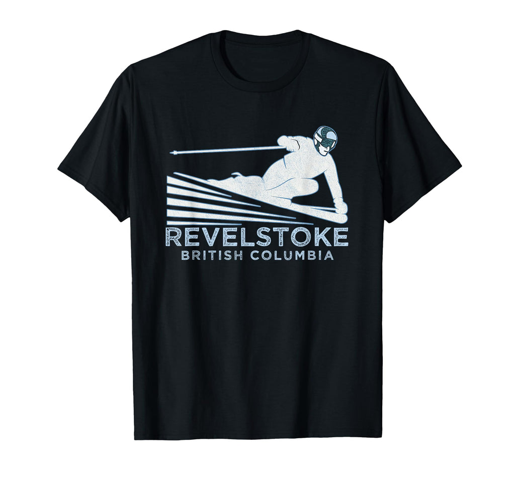 Ski Revelstoke Bc Illustration Snow Ski T-Shirt - Novelty Apparel Unisex - T-Shirt, Sweatshirt, Hoodie