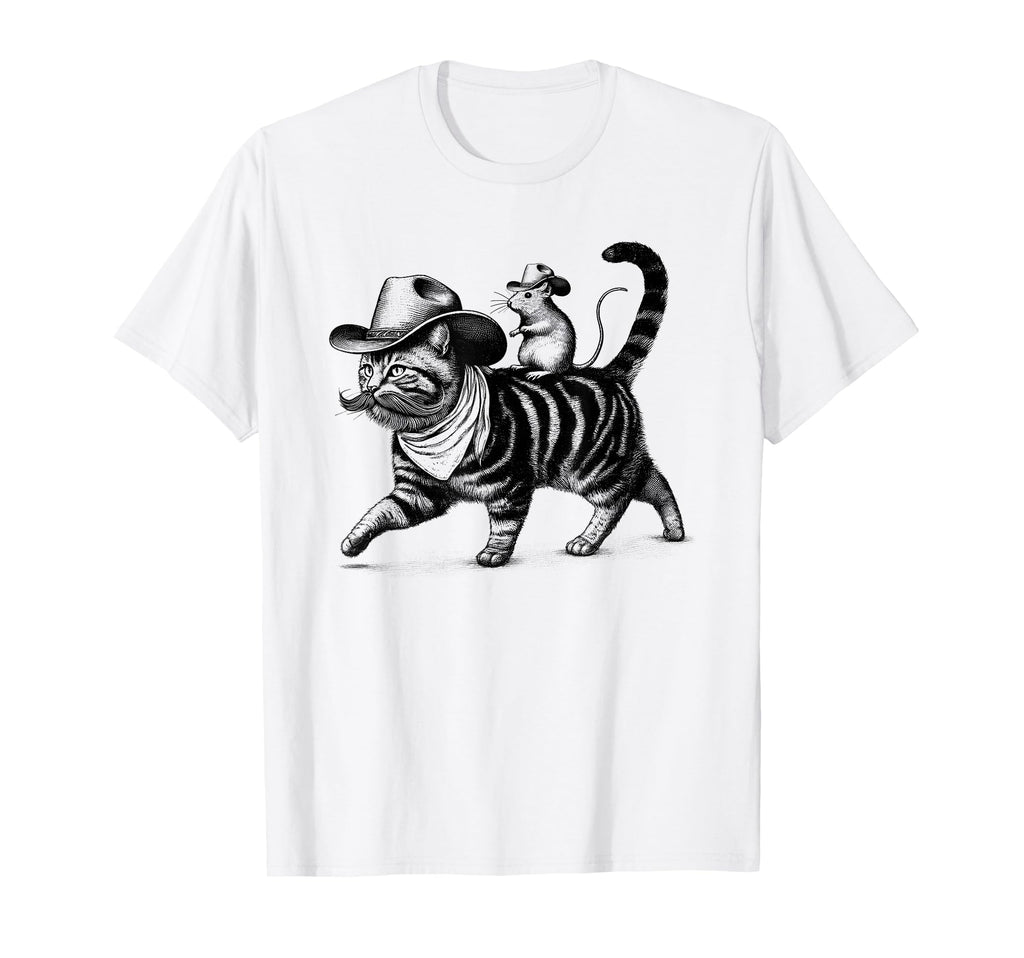 Cowboy Cat Kitten Rat T-Shirt - Trendy Graphic for Adults - T-Shirt, Sweatshirt, Hoodie