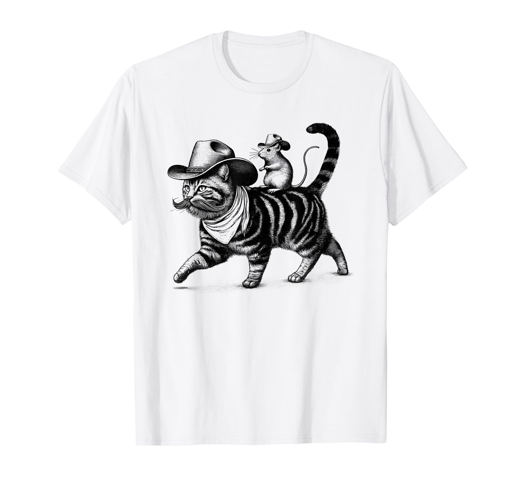 Cowboy Cat Kitten Rat T-Shirt - Trendy Graphic for Adults - T-Shirt, Sweatshirt, Hoodie
