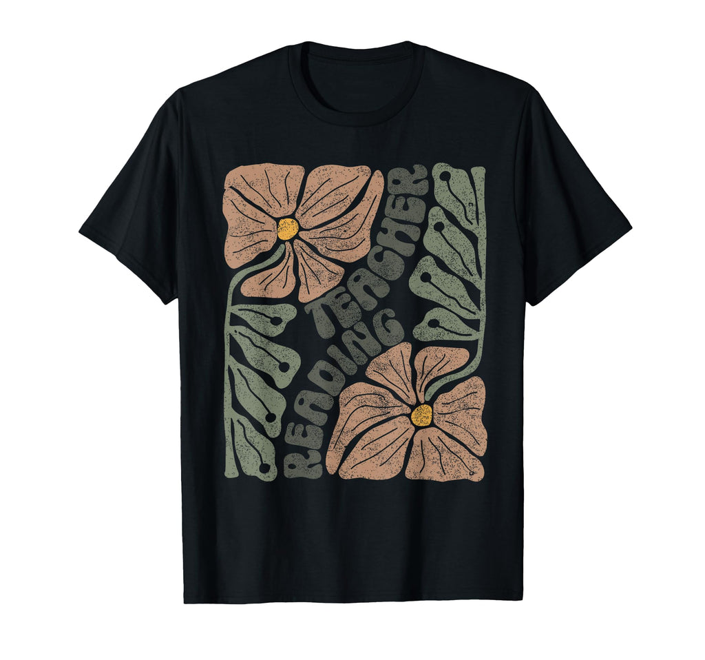 Boho Floral Reading Teacher Reading T-Shirt - Graphic Print for Adults - T-Shirt, Sweatshirt, Hoodie