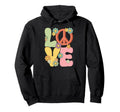 Love Peace Sign 60S 70S Costume Party Hoodie - Minimalist Print for Adults - T-Shirt, Sweatshirt, Hoodie