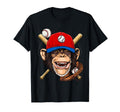 Monkey Baseball Monkey Lovers Baseball T-Shirt - Unique Graphic for Adults - T-Shirt, Sweatshirt, Hoodie