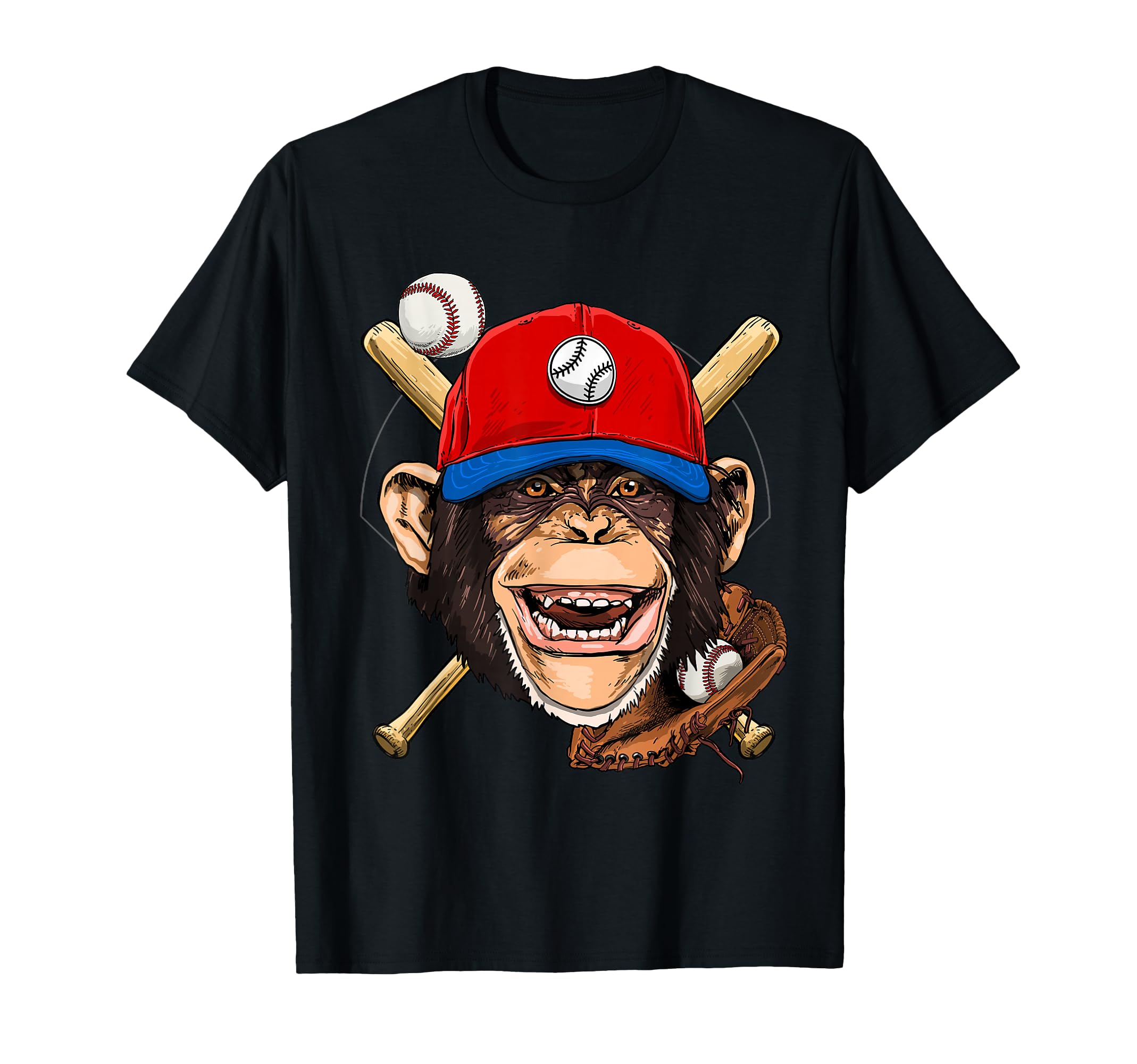 Monkey Baseball Monkey Lovers Baseball T-Shirt - Unique Graphic for Adults - T-Shirt, Sweatshirt, Hoodie