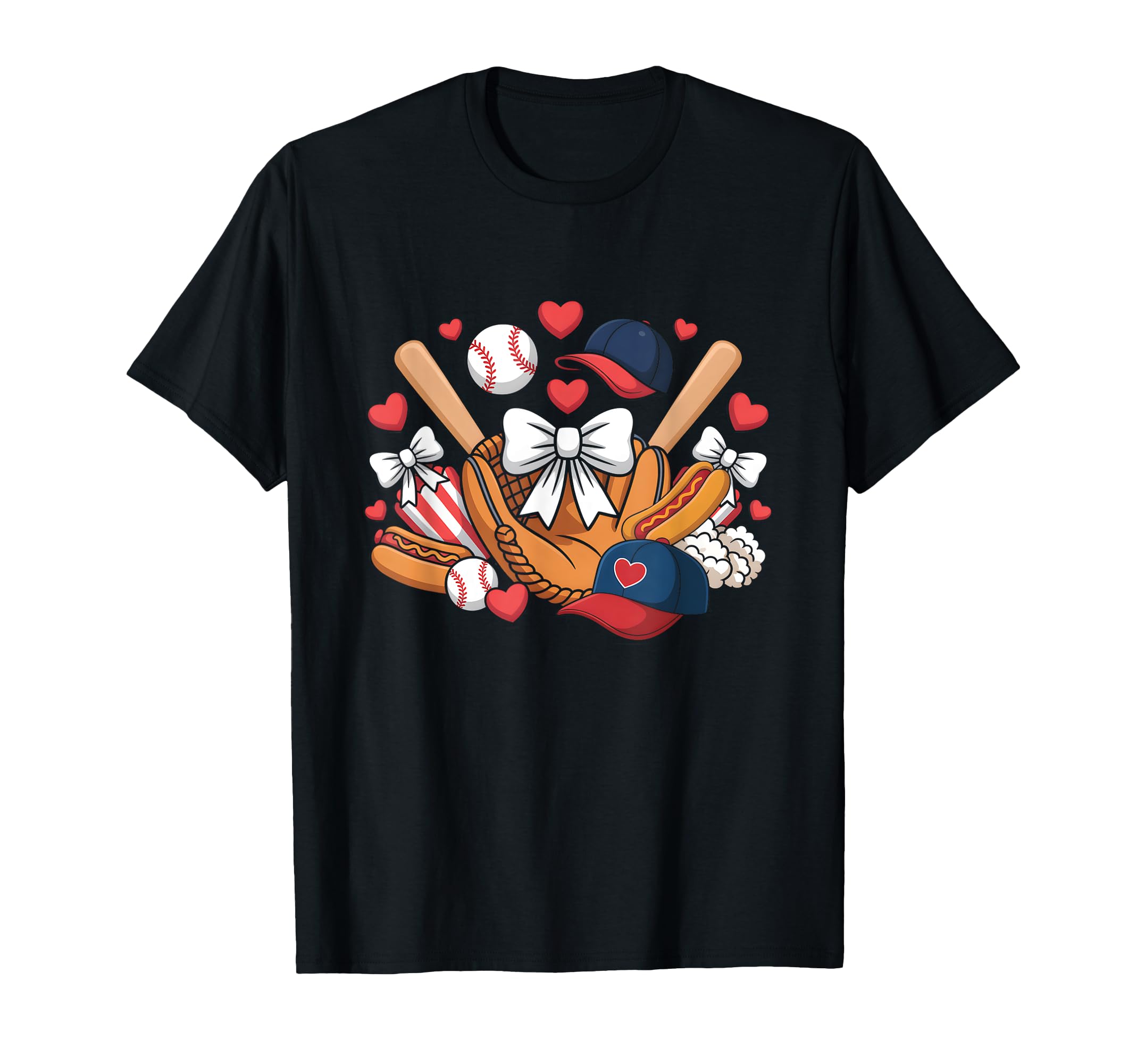 Baseball Coquette Bow Softball Cheer T-Shirt - Aesthetic Graphic Men Women - T-Shirt, Sweatshirt, Hoodie