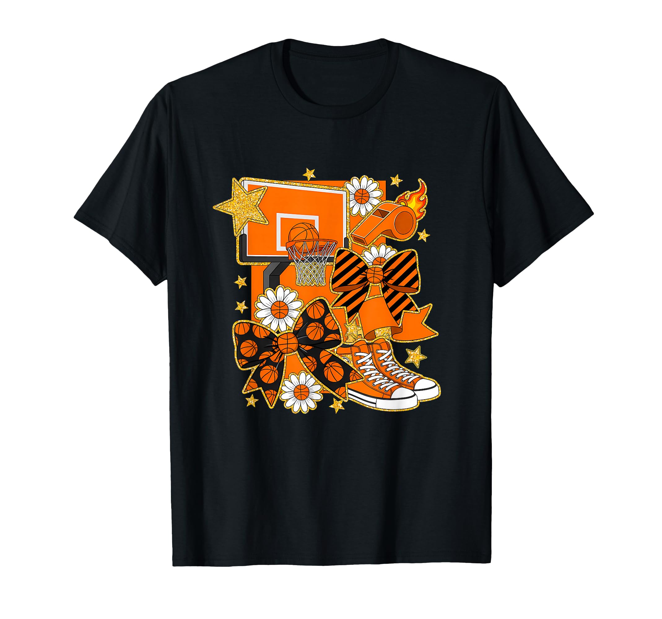 Coquette Basketball Bow Game Day Sports T-Shirt - Aesthetic Graphic Unisex - T-Shirt, Sweatshirt, Hoodie