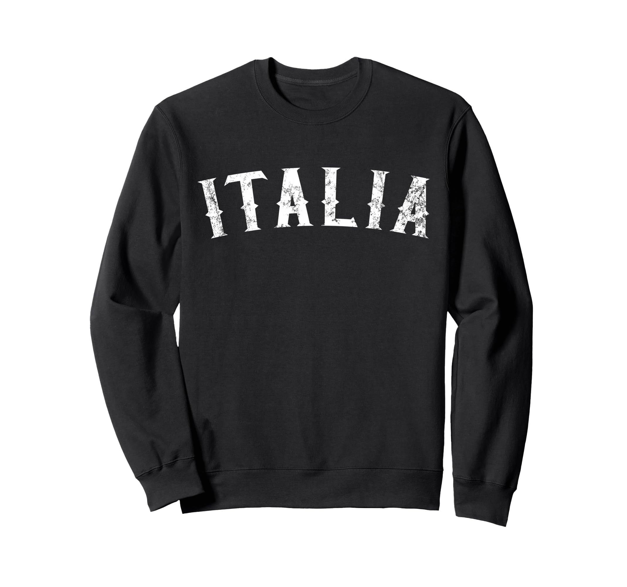Italia Distressed White Text Italy Sweatshirt - Graphic Print Men Women - T-Shirt, Sweatshirt, Hoodie