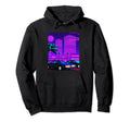 Vaporwave Aesthetic Synthwave City Hoodie - Minimalist Print Men Women - T-Shirt, Sweatshirt, Hoodie