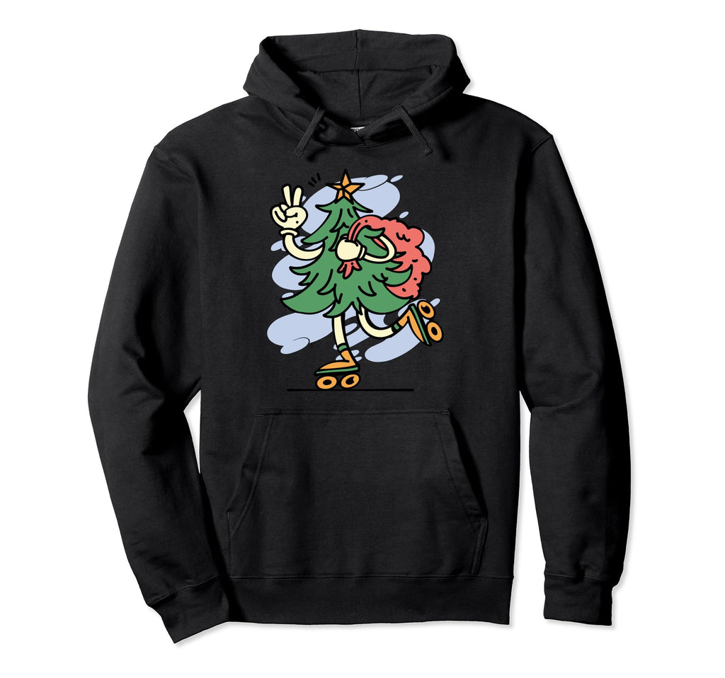 Festive Rolling Tree Hoodie - Fun Novelty Design for Adults - T-Shirt, Sweatshirt, Hoodie