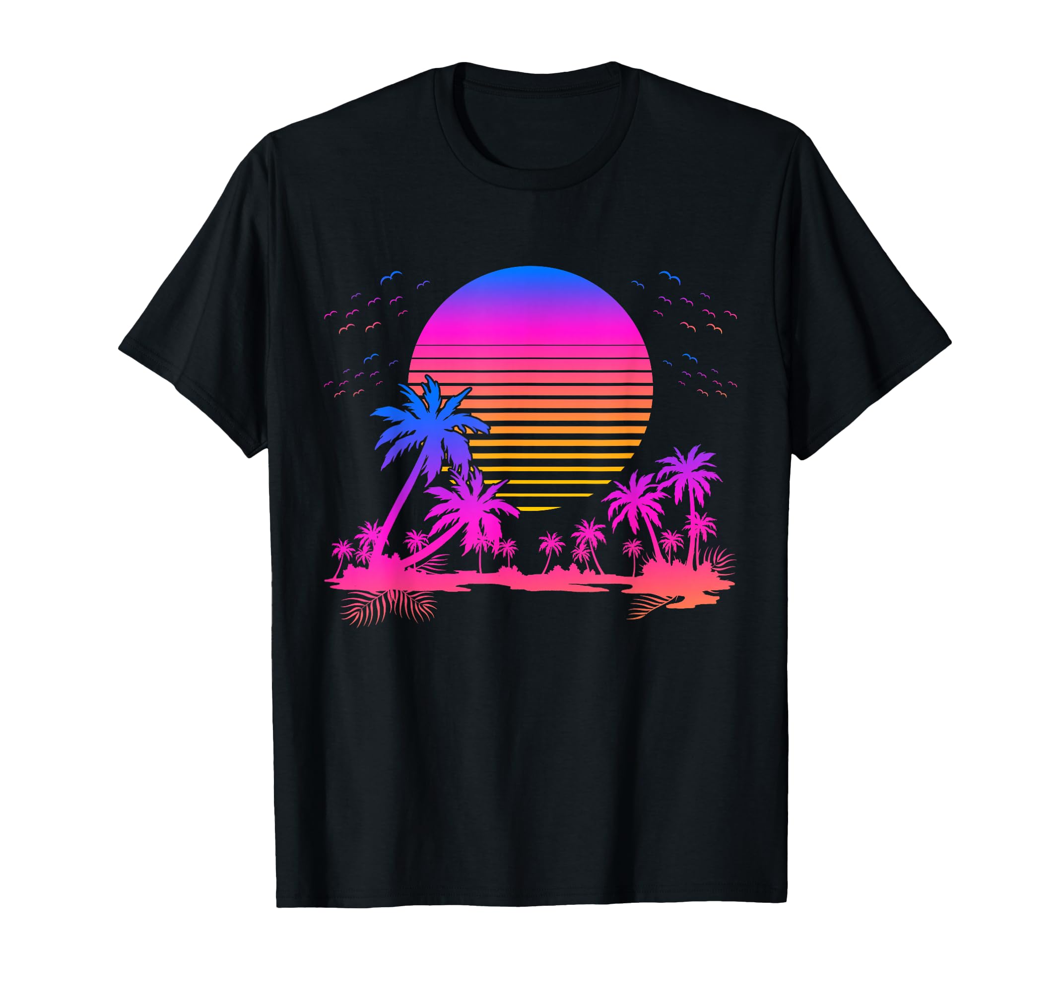Synthwave Summer 1980S Art Palm T-Shirt - Casual Everyday Wear for Adults - T-Shirt, Sweatshirt, Hoodie