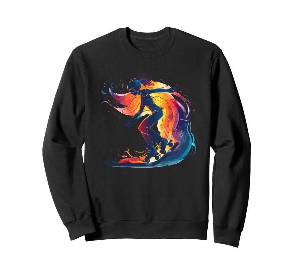 Roller Skating Retrowave Sweatshirt - Custom Art Print Men Women - T-Shirt, Sweatshirt, Hoodie