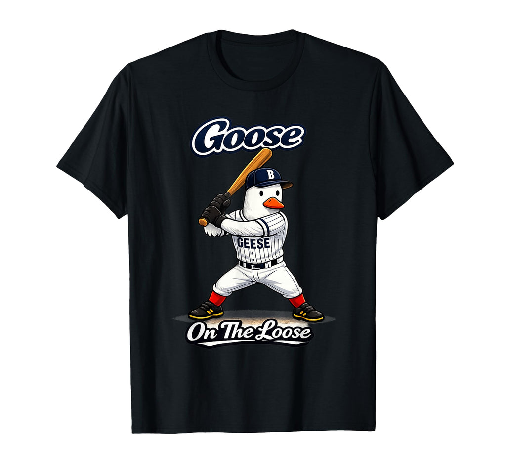 Funny Goose Baseball Player Loose T-Shirt - Trendy Graphic Men Women - T-Shirt, Sweatshirt, Hoodie