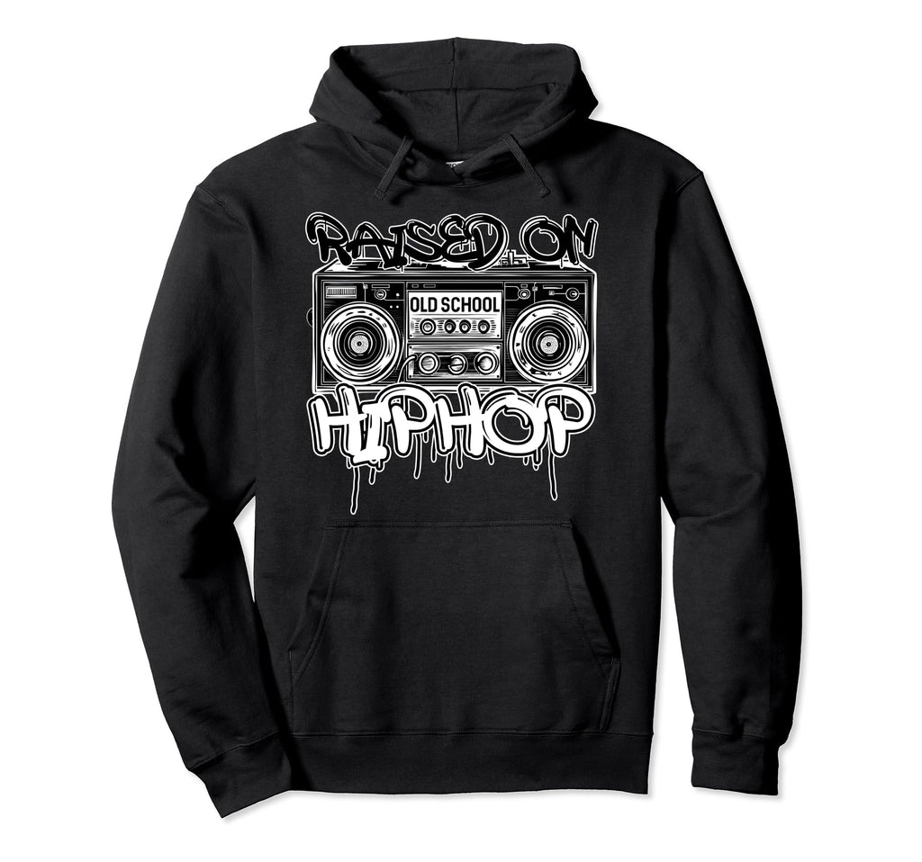 Raised Old School Hip Hop Cassette Hoodie - Trendy Graphic for Adults - T-Shirt, Sweatshirt, Hoodie