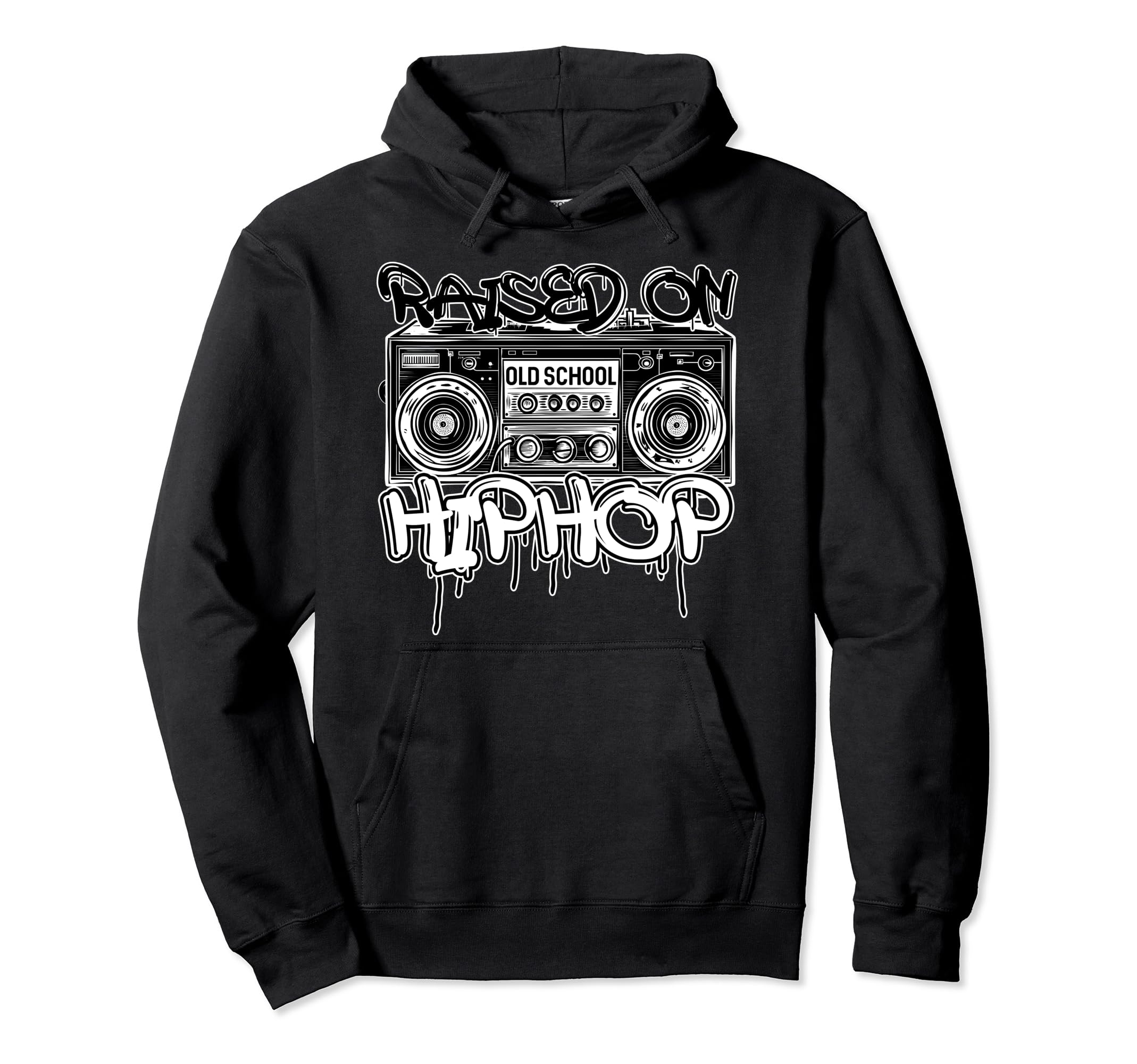 Raised Old School Hip Hop Cassette Hoodie - Trendy Graphic for Adults - T-Shirt, Sweatshirt, Hoodie