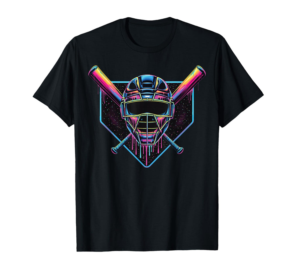 Dripping Baseball Catcher Mask T-Shirt - Fun Novelty Design Men Women - T-Shirt, Sweatshirt, Hoodie