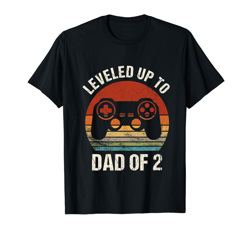 Leveled Up To Dad 2 Gamer Dad Fathers T-Shirt - Custom Art Print Men Women - T-Shirt, Sweatshirt, Hoodie