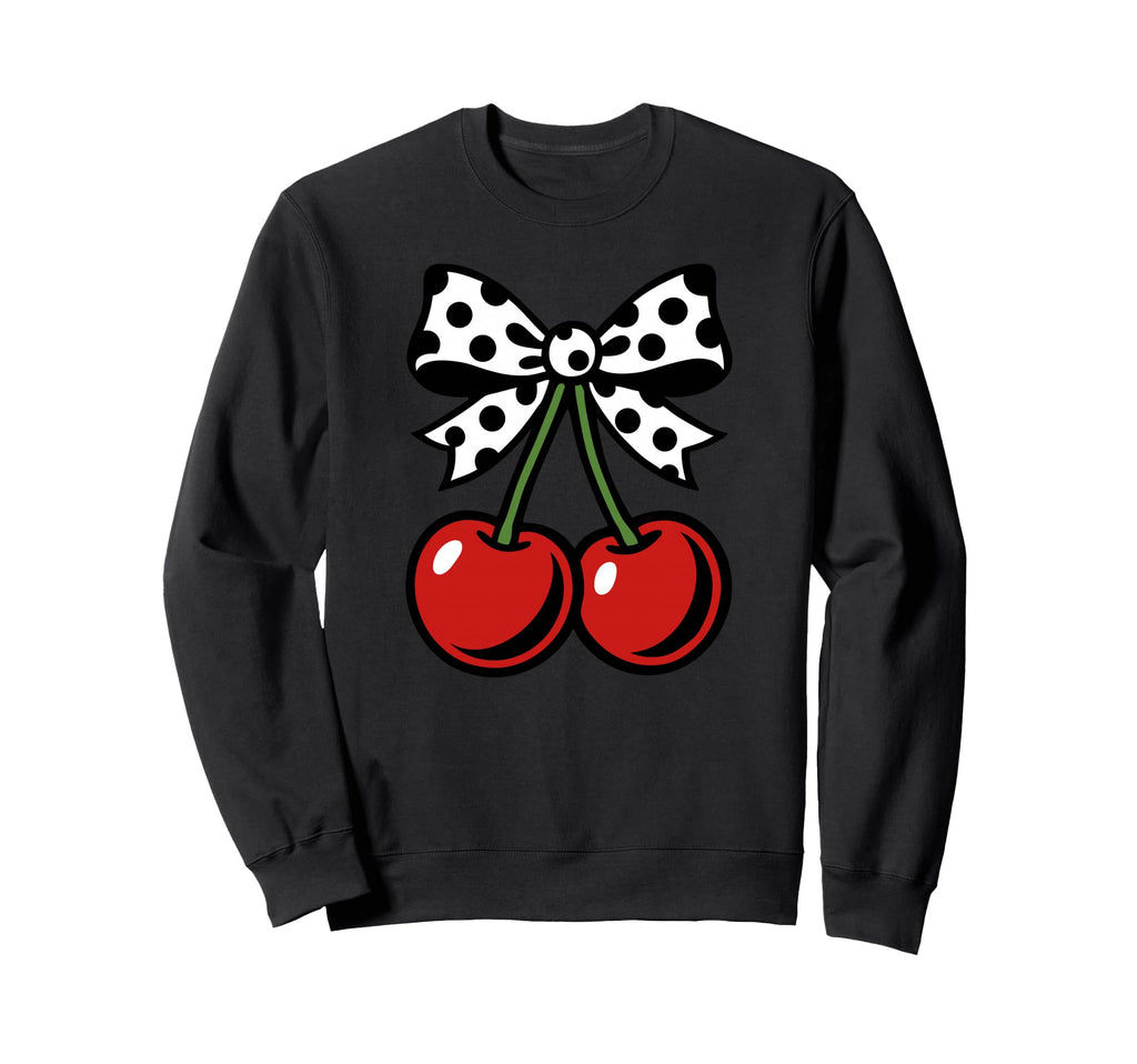 Cherry Polka Dot Bow Y2K Coquette Hoodie - Streetwear Style Unisex - T-Shirt, Sweatshirt, Hoodie