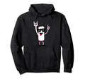 White Mascot Double Rock Hand Signs Punk Vibe Hoodie - Graphic Print Unisex - T-Shirt, Sweatshirt, Hoodie