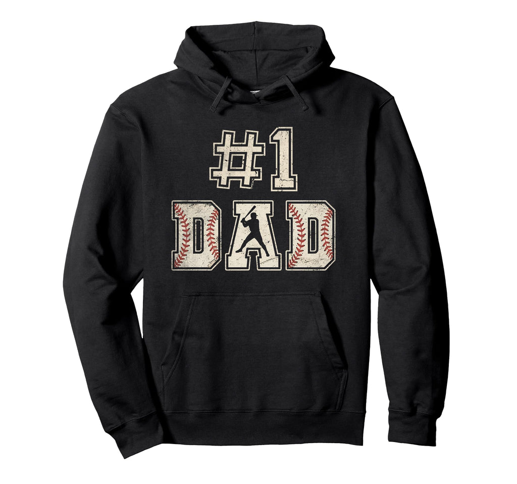 1 Dad Funny Number One Baseball Dad From Hoodie - Unique Graphic Men Women - T-Shirt, Sweatshirt, Hoodie
