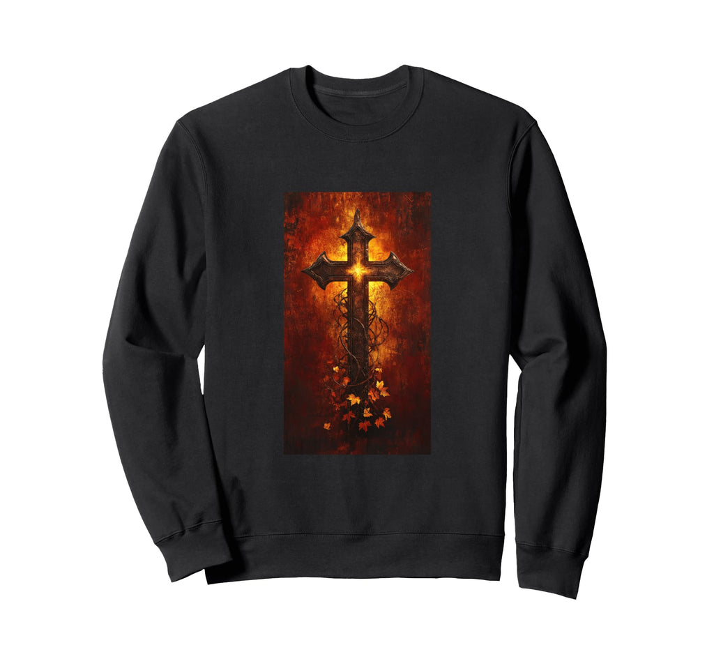 Gothic Cross Grunge Aesthetic Y2K Sweatshirt - Minimalist Print for Adults - T-Shirt, Sweatshirt, Hoodie