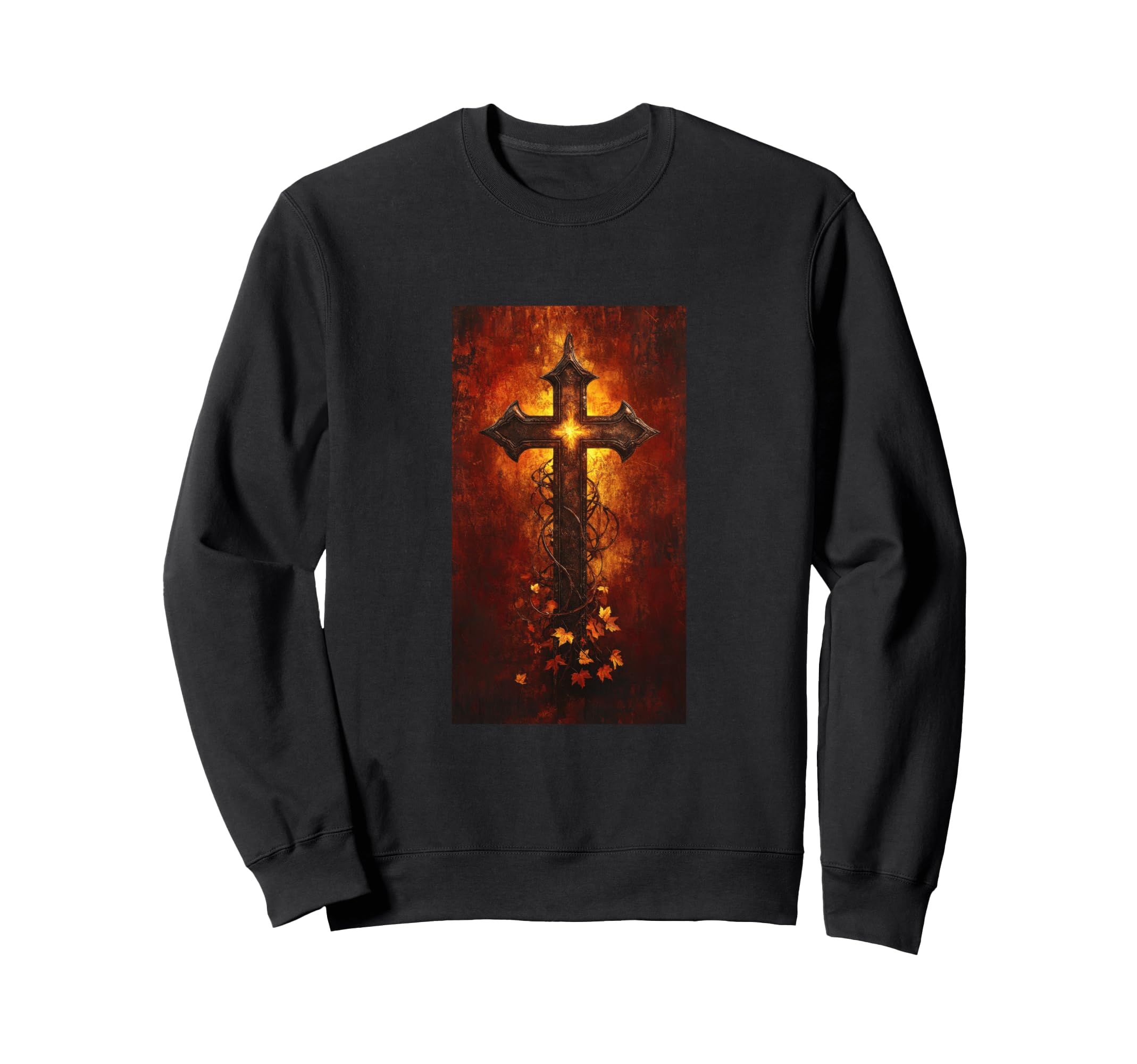 Gothic Cross Grunge Aesthetic Y2K Sweatshirt - Minimalist Print for Adults - T-Shirt, Sweatshirt, Hoodie