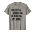 Chubby Tattooed Bearded Awesome T-Shirt - Minimalist Print for Adults - T-Shirt, Sweatshirt, Hoodie