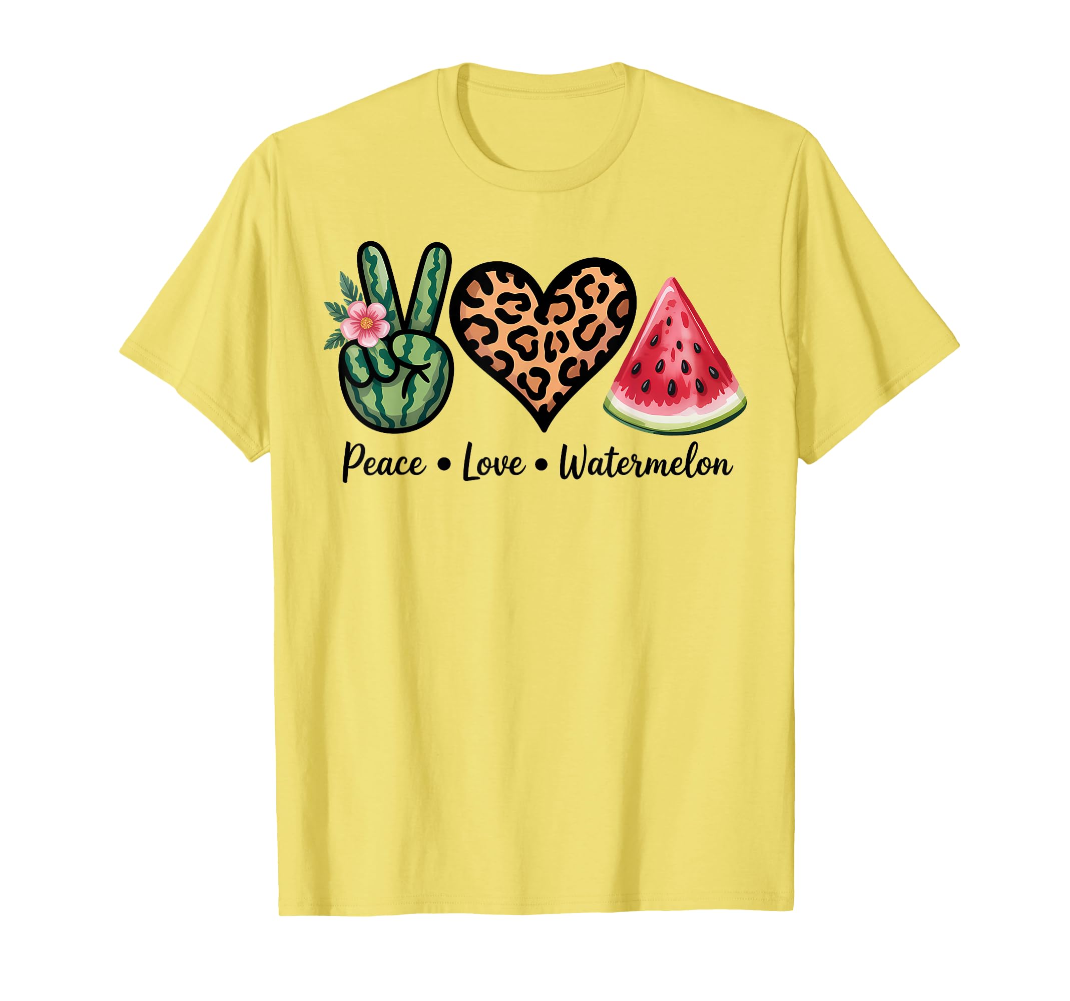 Peace Love Watermelon Summer Fruit T-Shirt - Minimalist Print for Adults - T-Shirt, Sweatshirt, Hoodie