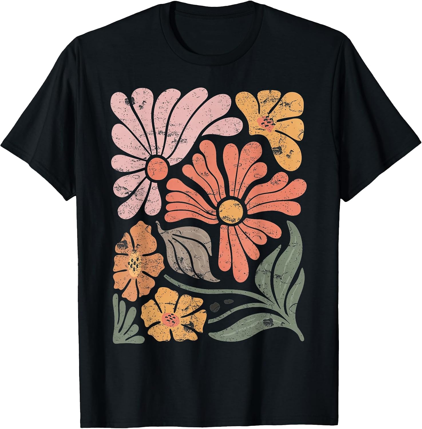 BohoBloom Vintage Vibe Boho Art Floral Apparel - Adult & Kids T-Shirts, Sweatshirts & Hoodies apparel design preview 1