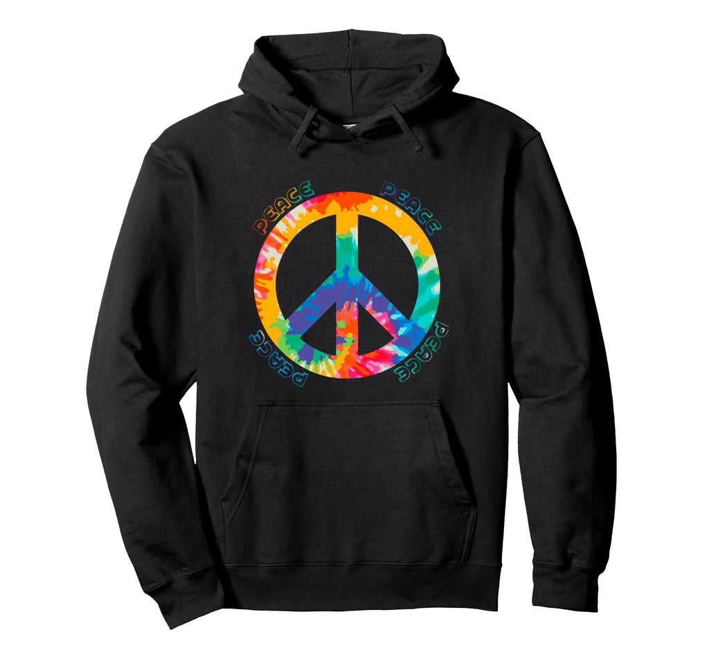 Peace Sign 60S 70S Hippie Boho Peace Hoodie - Fun Novelty Design Unisex - T-Shirt, Sweatshirt, Hoodie