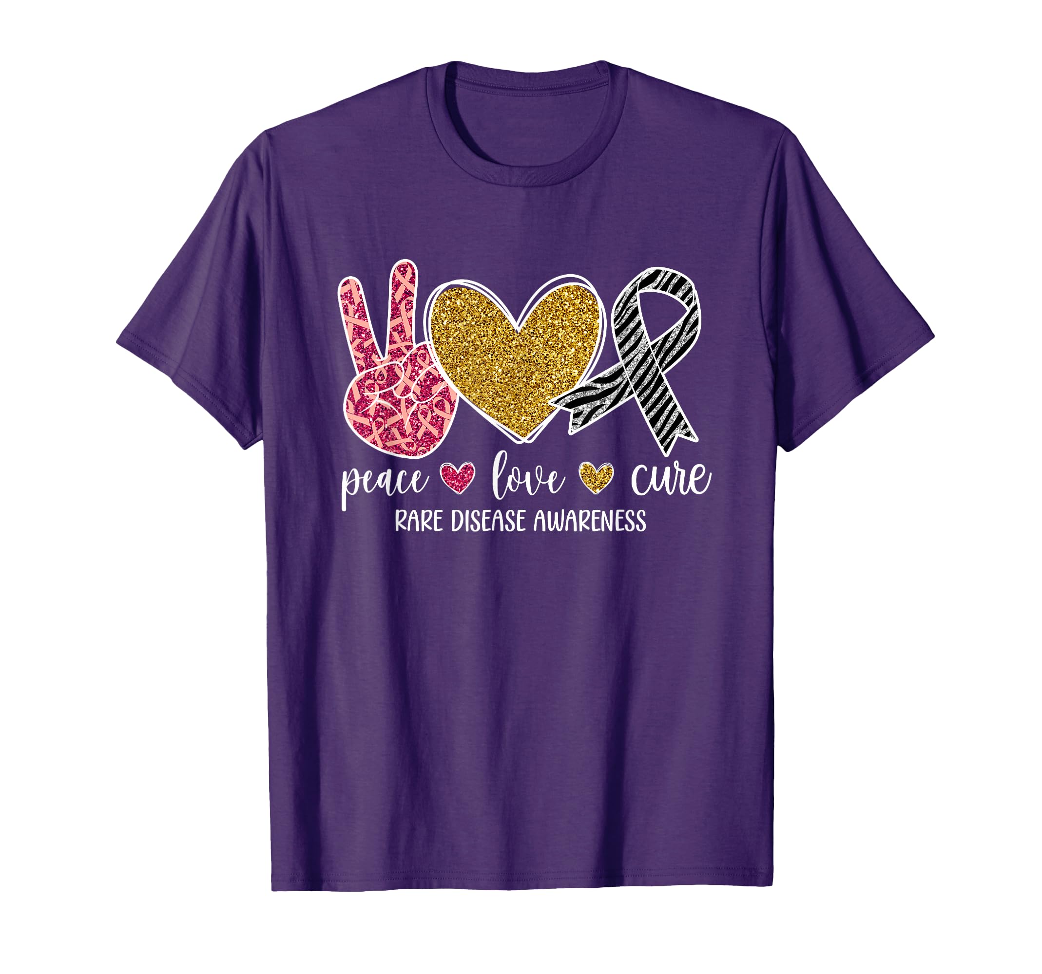 Peace Love Rare Disease Awareness Rare T-Shirt - Minimalist Print Unisex - T-Shirt, Sweatshirt, Hoodie
