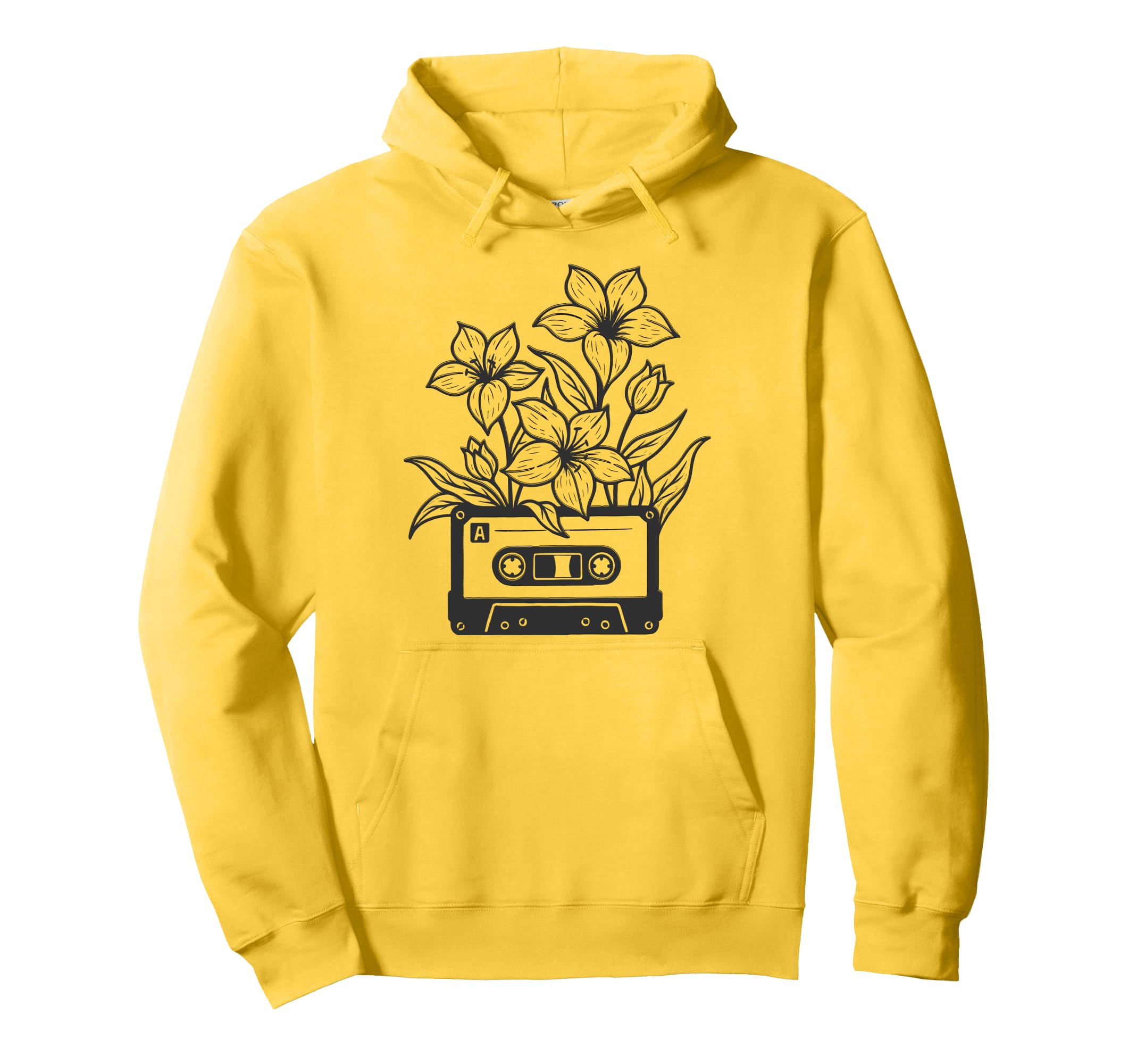 Cassette Tape Flowers Music 80S 90S Hoodie - Aesthetic Graphic Unisex - T-Shirt, Sweatshirt, Hoodie