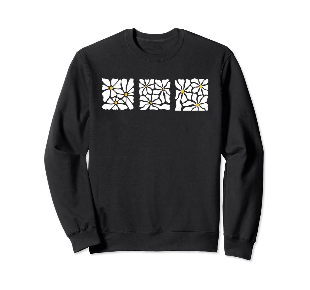 Pretty Boho Daisies Flowers Sweatshirt - Fun Novelty Design for Adults - T-Shirt, Sweatshirt, Hoodie