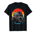 Funny Monster Truck Sunset Cartoon T-Shirt - Aesthetic Graphic Unisex - T-Shirt, Sweatshirt, Hoodie