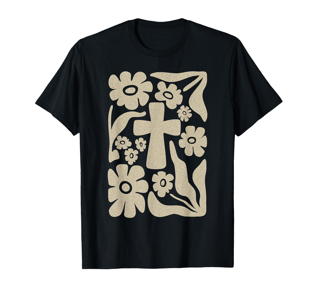 Boho Floral Cross Christian Faith T-Shirt - Custom Art Print Men Women - T-Shirt, Sweatshirt, Hoodie