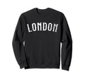 London England Distressed White Text Sweatshirt - Trendy Graphic Men Women - T-Shirt, Sweatshirt, Hoodie