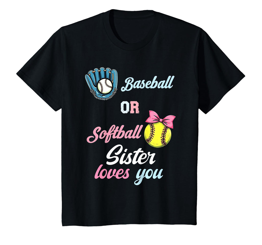 Baseball Or Softball Sister Loves You T-Shirt - Aesthetic Graphic Unisex - T-Shirt, Sweatshirt, Hoodie