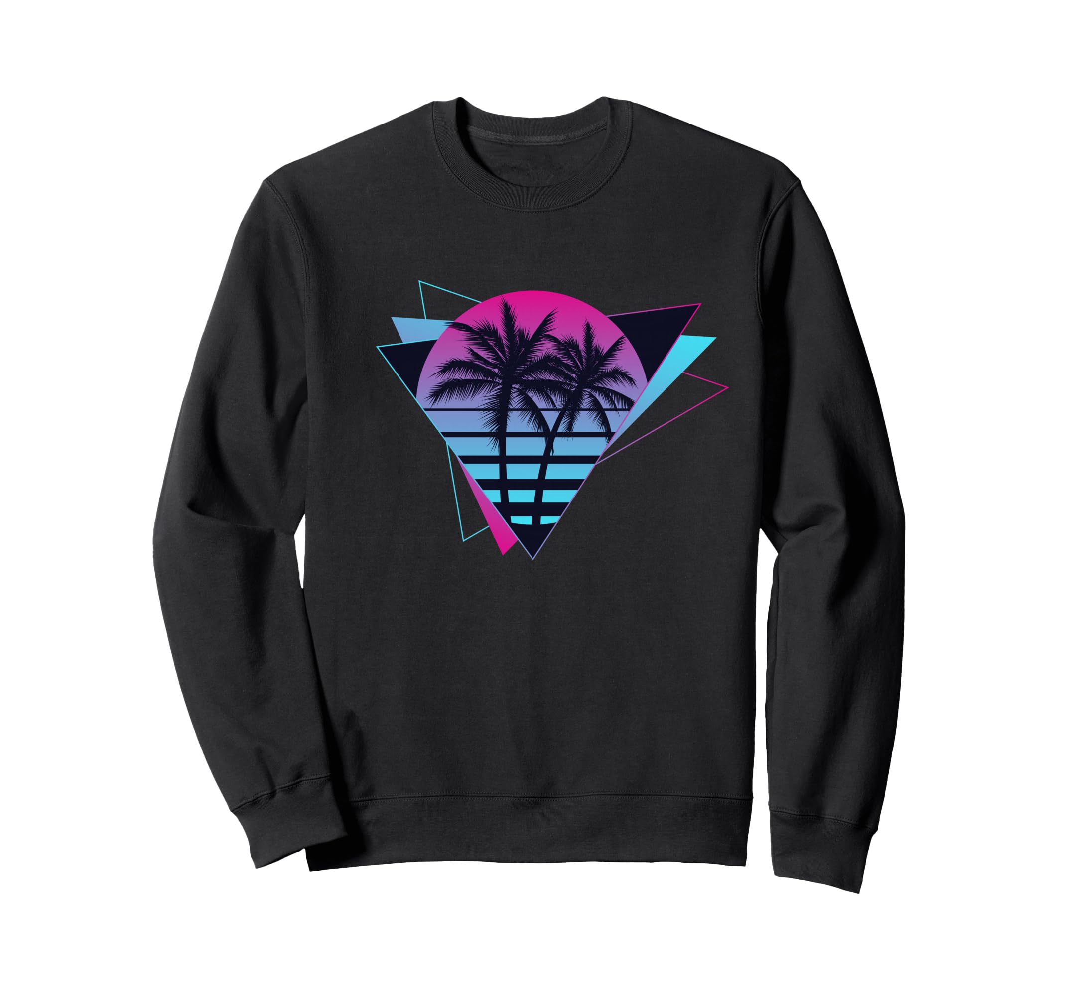80S 90S Sunset Palm Trees Vaporwave Sweatshirt - Graphic Print Men Women - T-Shirt, Sweatshirt, Hoodie
